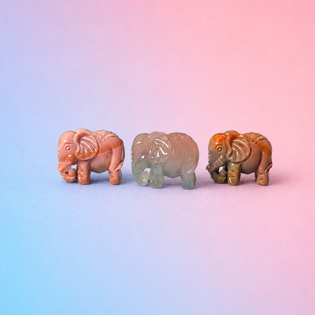 Rare Alashan Agate Mini Elephant - Abundance