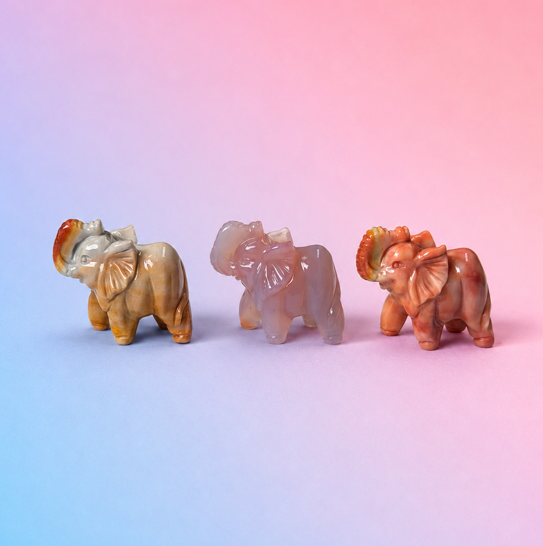 Rare Alashan Agate Mini Elephant - Abundance
