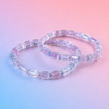 Kunzite Natural Cubes with Aquamarine Bracelet - Serenity