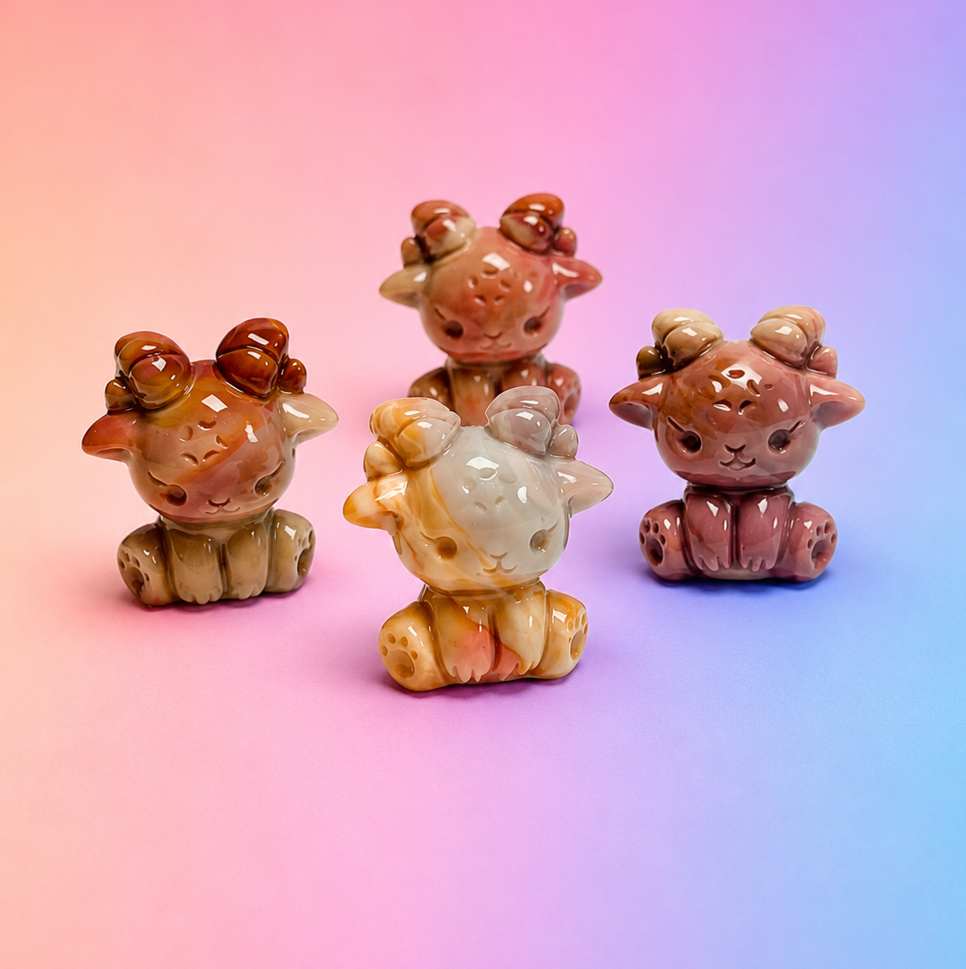 Rare Alashan Agate Mini Ram - Courage