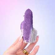 Purple Fluorite on Candle Quartz - Rare New Find - Ascension