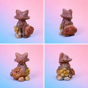 Rare Alashan Agate Full Size Flower Fox - Cleverness