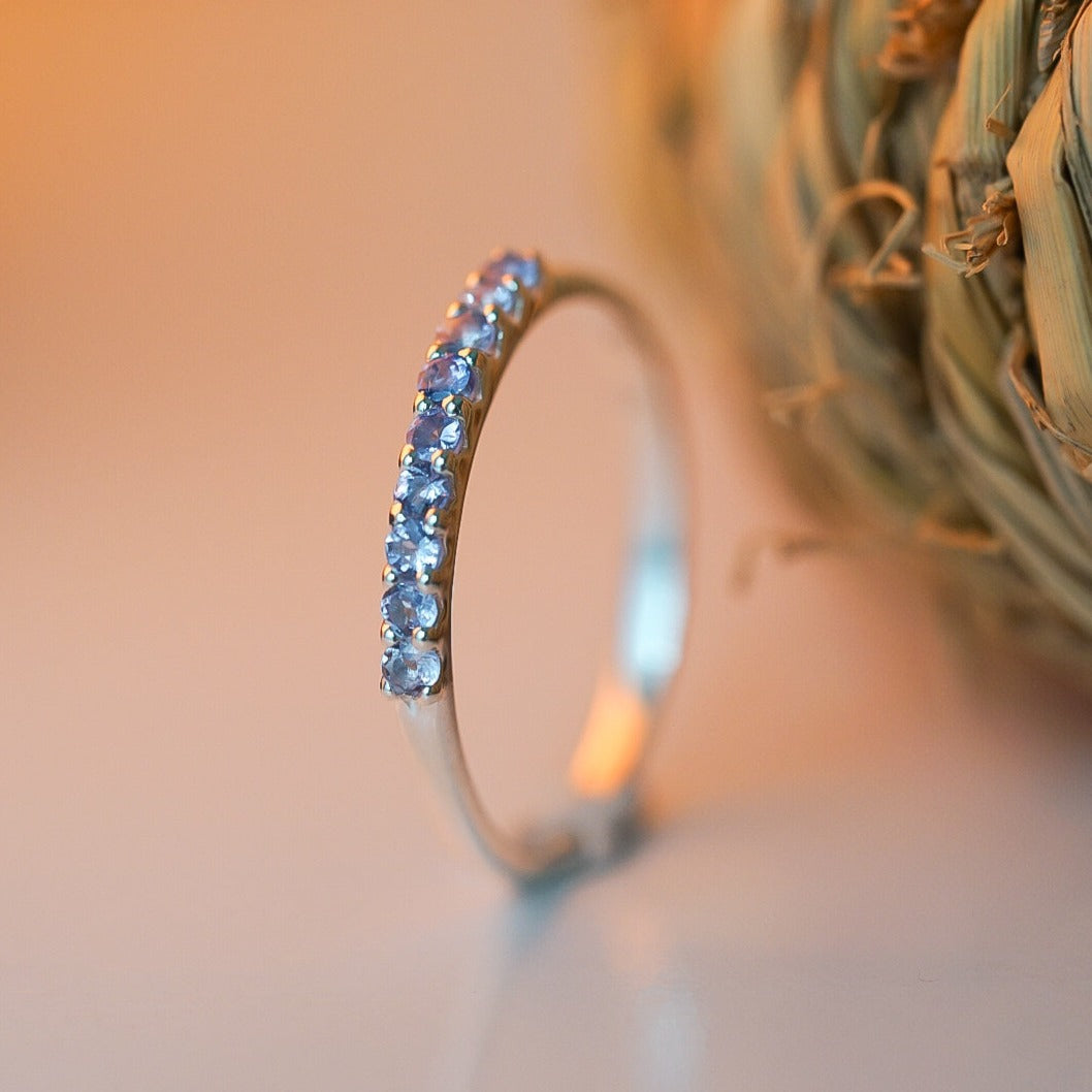 Tanzanite Half Eternity Ring