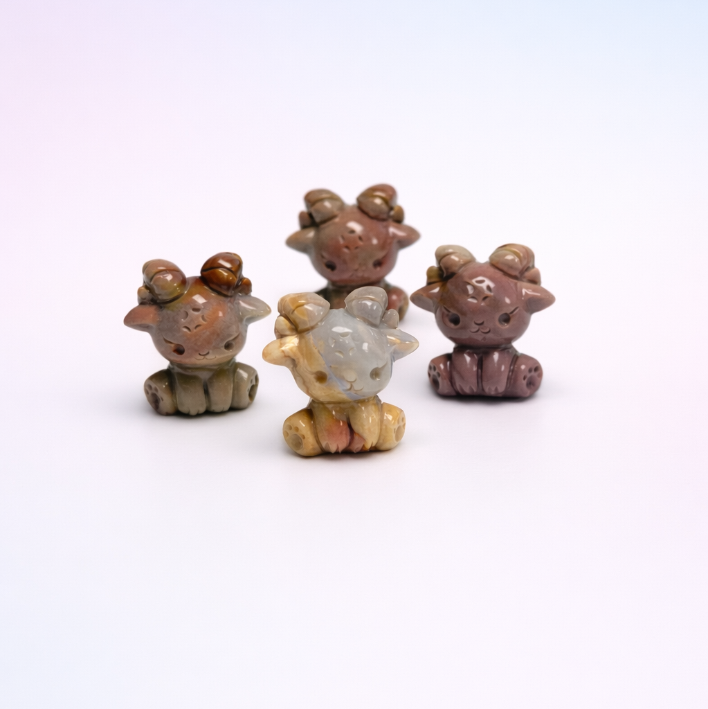 Rare Alashan Agate Mini Ram - Courage