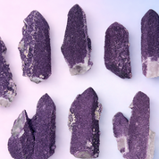 Purple Fluorite on Candle Quartz - Rare New Find - Ascension