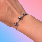Sugilite 925 Silver Butterfly Bracelet - Transformation