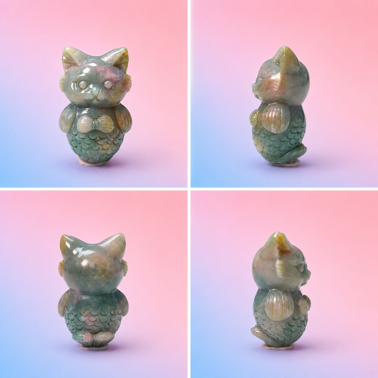 Rare Alashan Agate Full Size Mermaid Cat - Transformation