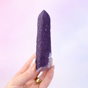 Purple Fluorite on Candle Quartz - Rare New Find - Ascension