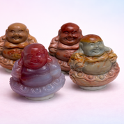 Rare Alashan Agate Mini Laughing Buddha - Happiness