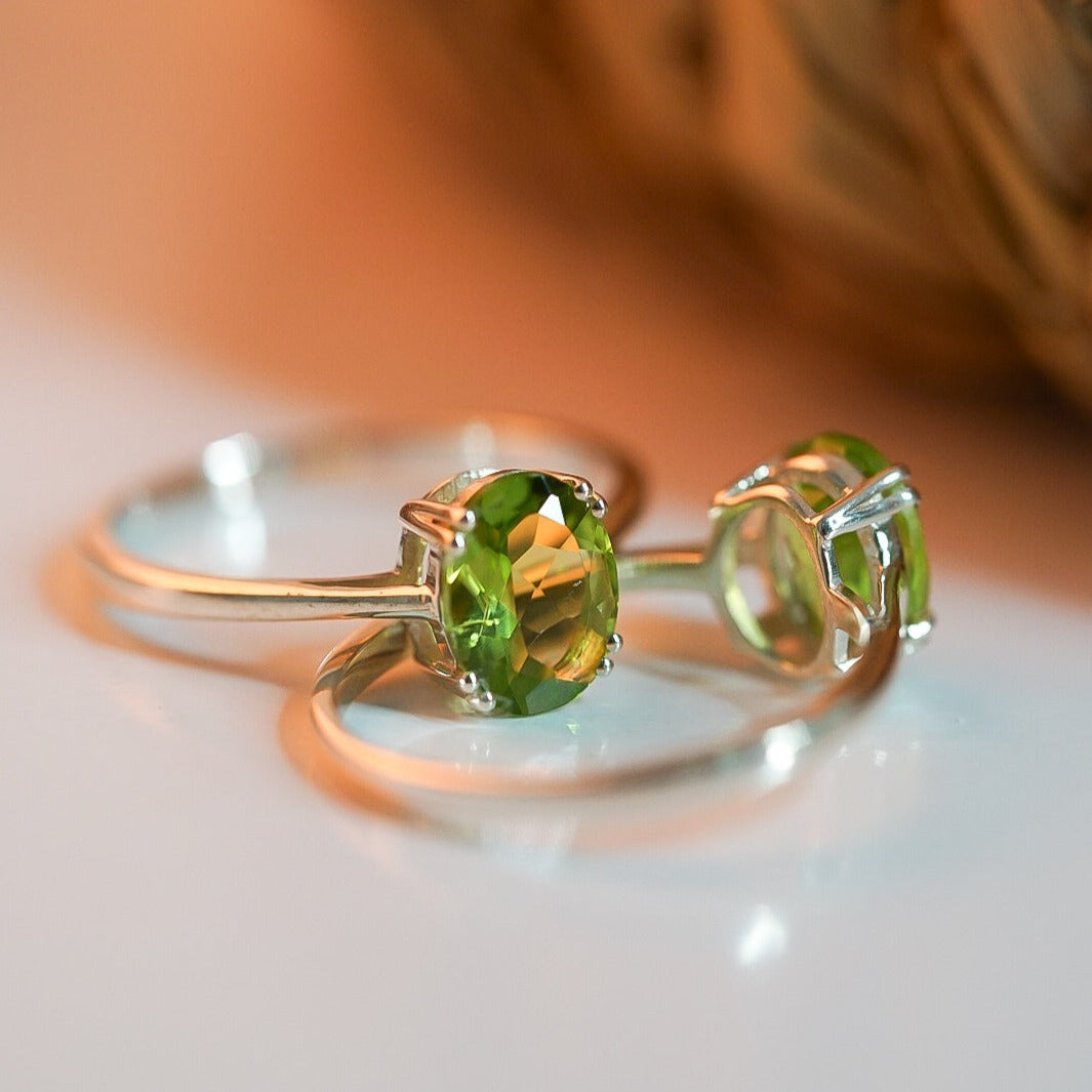 Peridot Oval Cut Ring