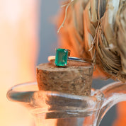 Green Onyx Baguette Cut Ring