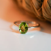 Peridot Oval Cut Ring