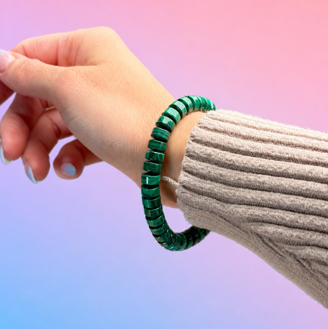 Malachite Heishi Beaded Bracelet - Empowerment