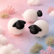 White Jade & Obsidian Sheep - Gentle Strength