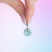 Jadeite Jade Donut 925 Silver Pendant - Protective Flow