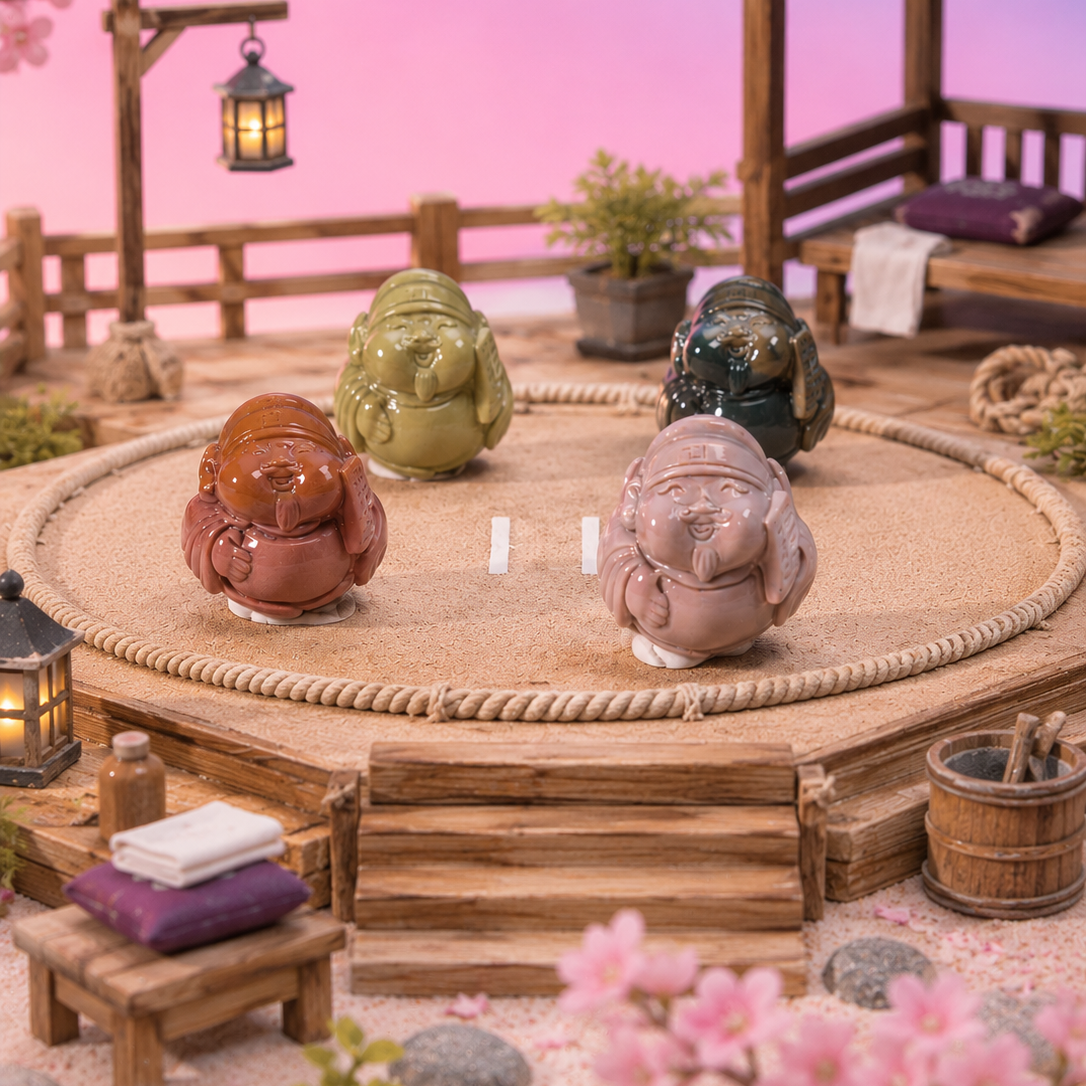 Rare Alashan Agate Mini Sumo Wrestler - Strength