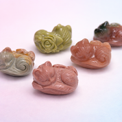 Rare Alashan Agate Mini Sleeping Cat - Peace