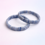 Blue Laced Agate Adjustable Bangle Bracelets - Calmness