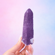 Purple Fluorite on Candle Quartz - Rare New Find - Ascension