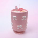 Pink Chalcedony Infused Handmade Candle - Coconut Wax - Aloe