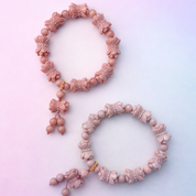 Pink Alashan Agate Double Lotus Bracelet - Inner Peace