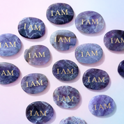 Chevron Amethyst Affirmation Coin - Empowerment
