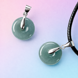 Jadeite Jade Donut 925 Silver Pendant - Protective Flow