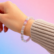 Kunzite Natural Cubes with Aquamarine Bracelet - Serenity