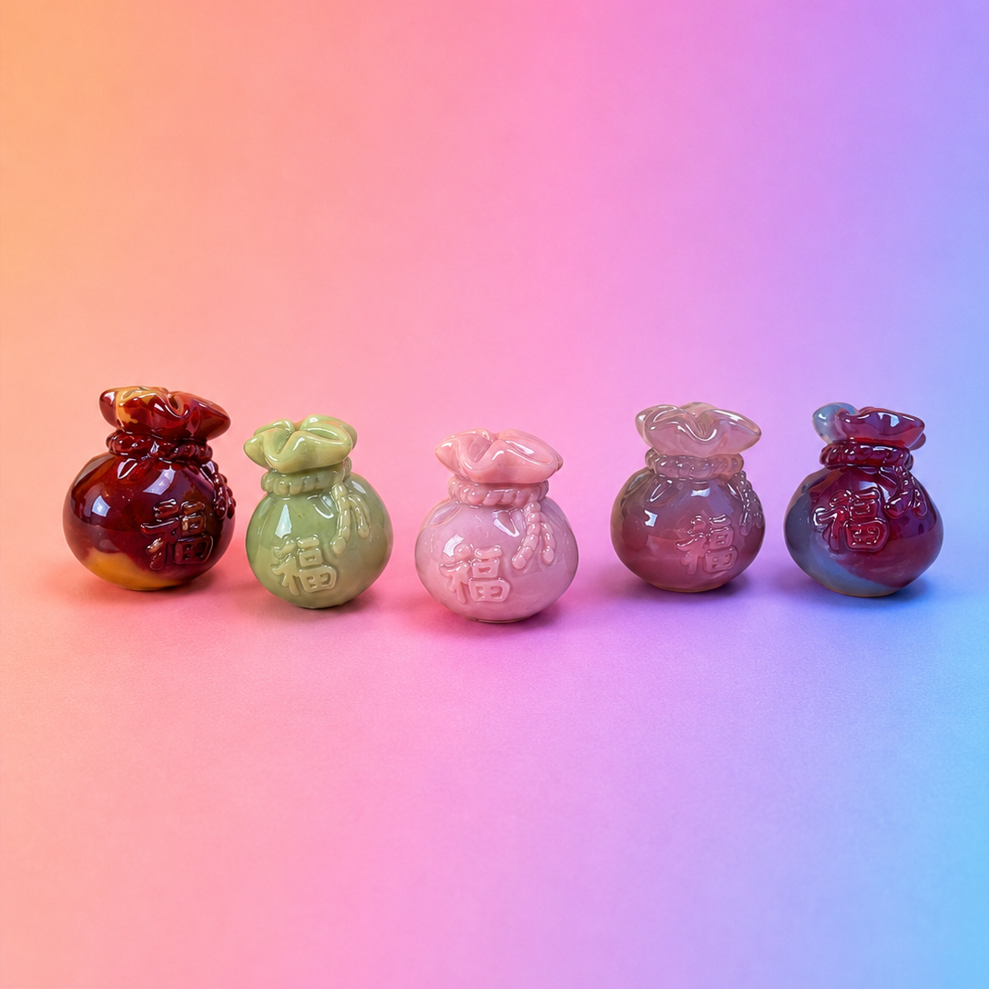 Rare Alashan Agate Mini Money Bags - Abundance