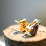 Iolite Kite Cut Stud Earrings