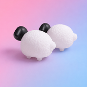 White Jade & Obsidian Sheep - Gentle Strength