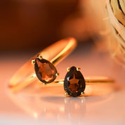 Smoky Quartz Pear Cut Ring
