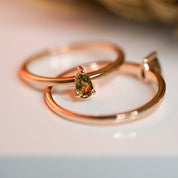 Moldavite Pear Cut Ring