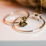 Moldavite Double Pear Cut Ring