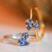 Tanzanite Double Pear Cut Ring