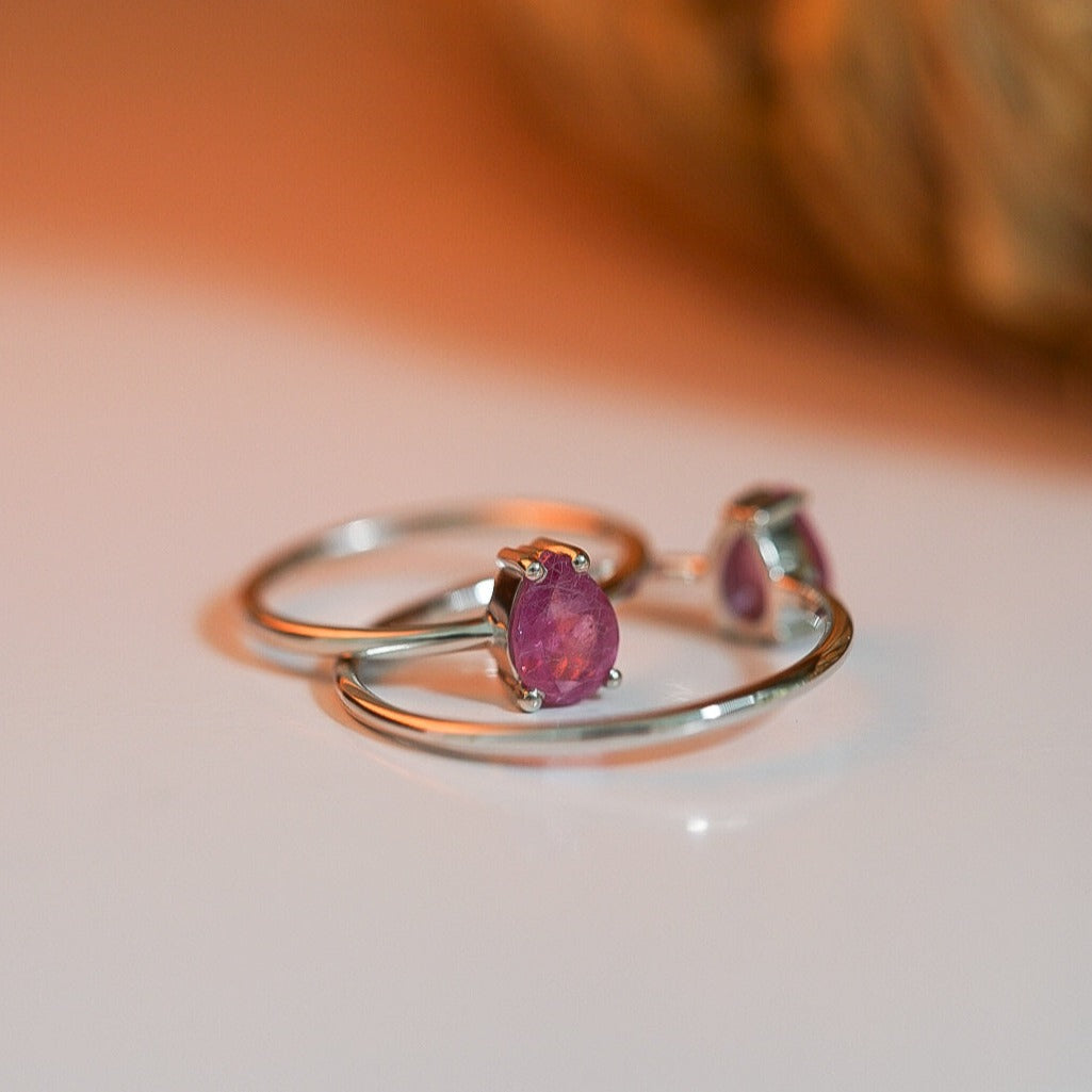 Ruby Pear Cut Ring