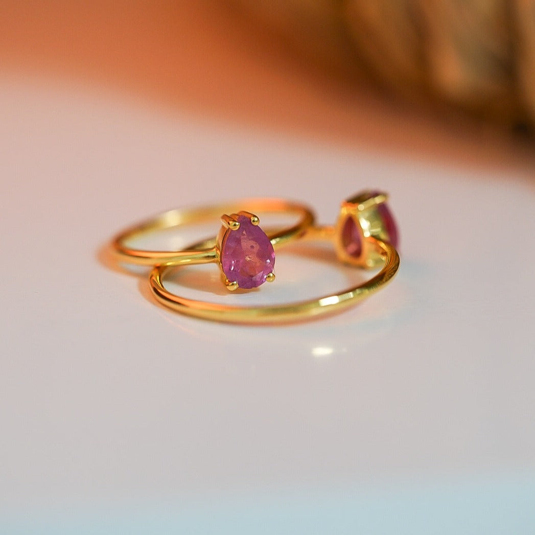 Ruby Pear Cut Ring