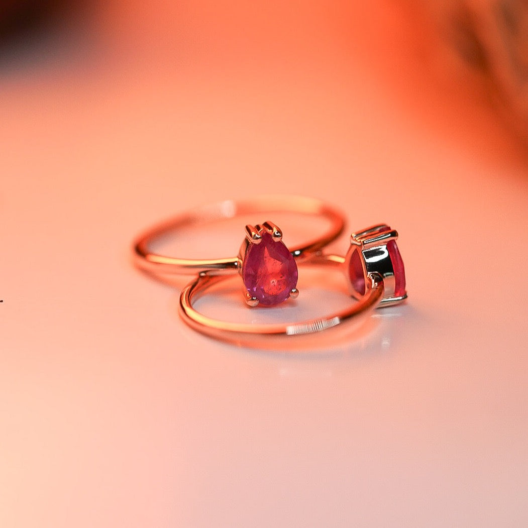 Ruby Pear Cut Ring