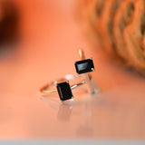 Black Tourmaline Baguette Cut Ring