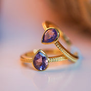 Amethyst Vintage Pear Cut Ring