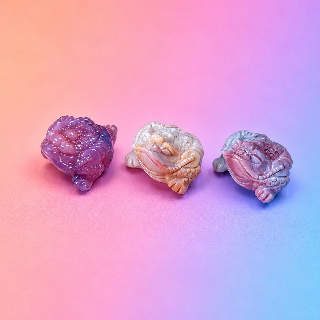 Rare Alashan Agate Mini Money Toad - Prosperity