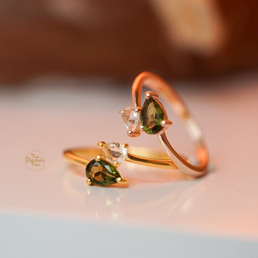 925 Sterling Libyan Desert Glass Ring Moldavite Libyan Desert