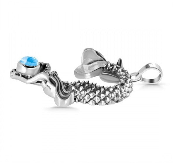 Larimar Mermaid 925 Sterling Silver Pendant