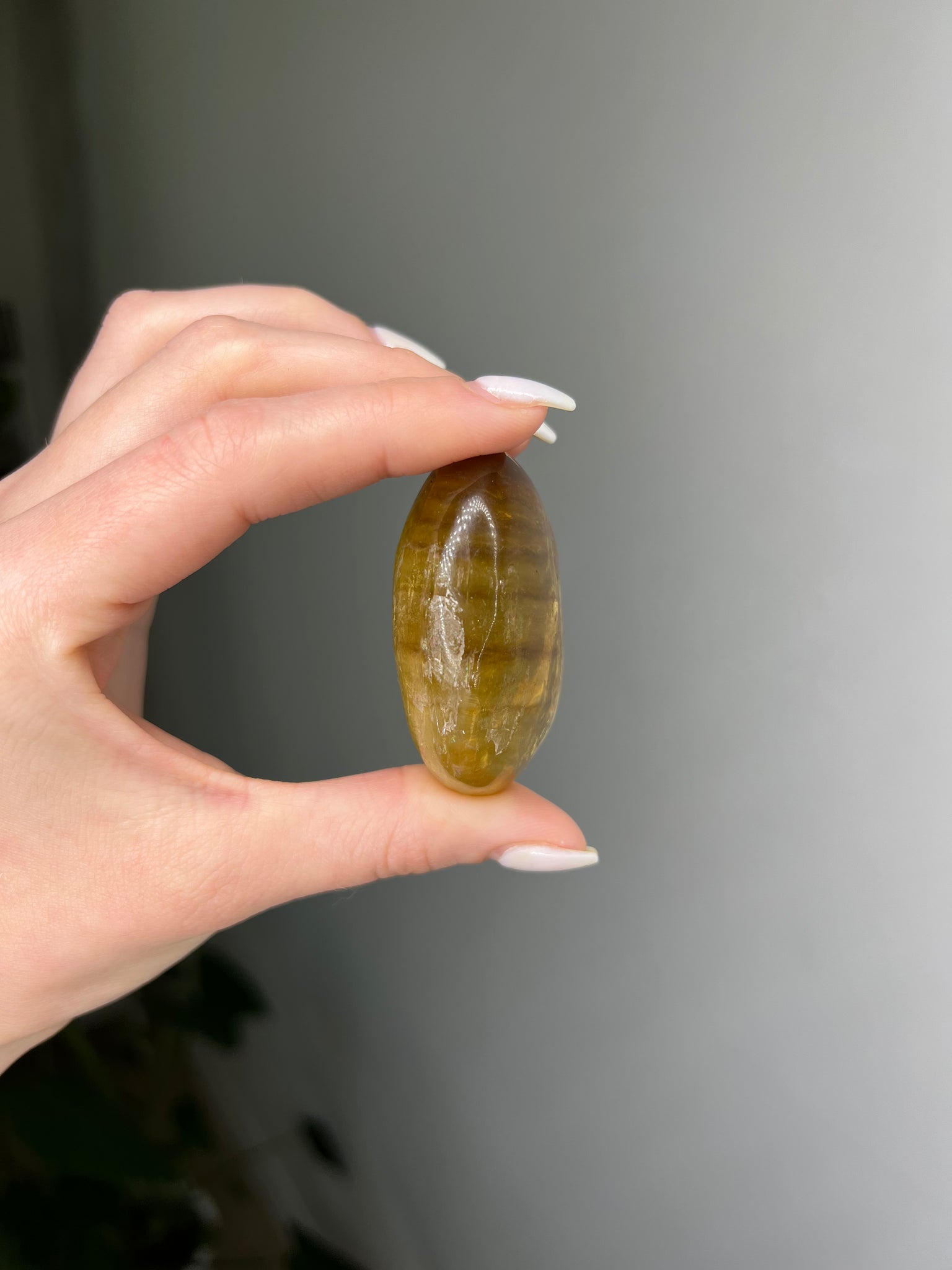 Yellow Fluorite Palmstone