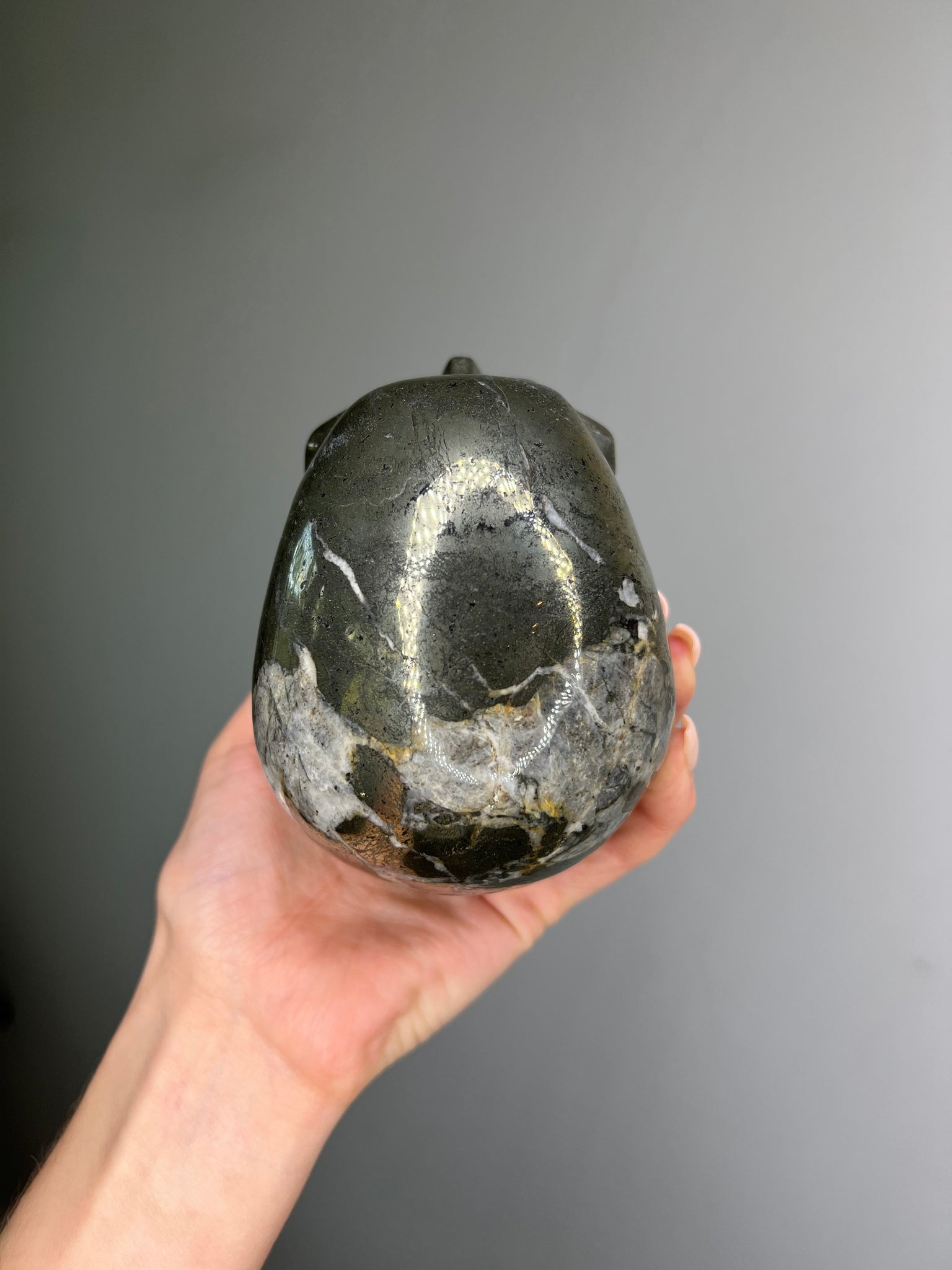 Pyrite w/ Quartz Skull