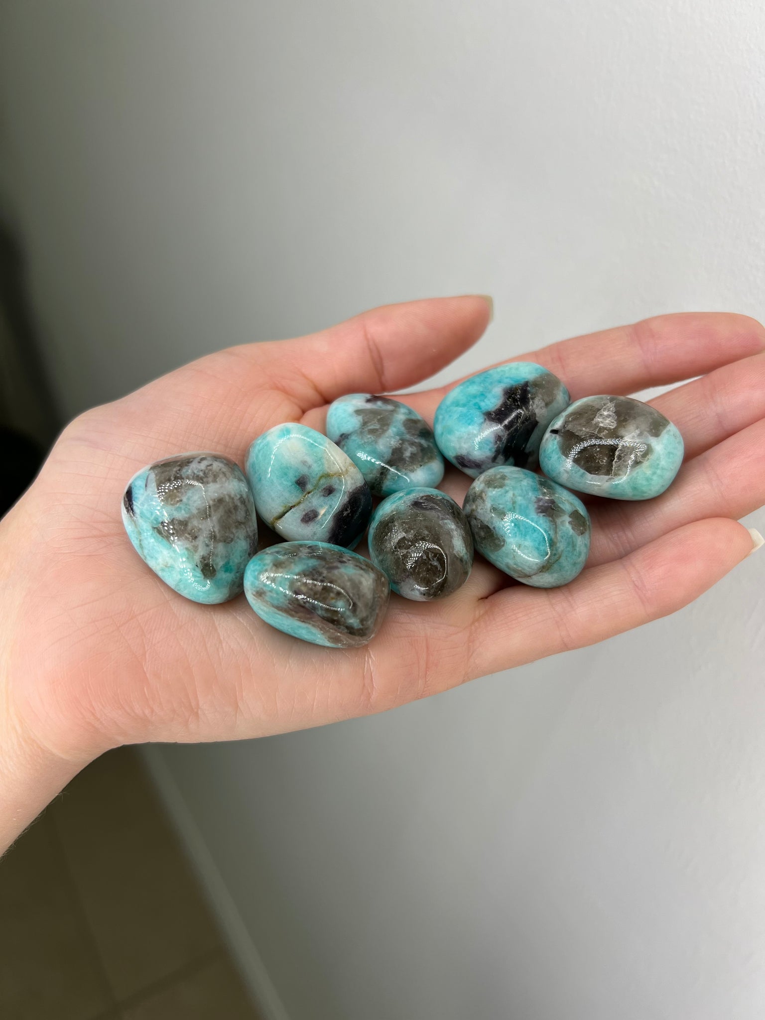 Amazonite w/ Smoky Quartz Tumble – Add-on