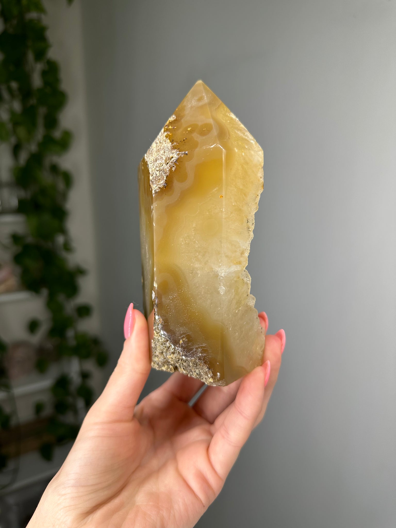 Golden Druzy Agate Tower