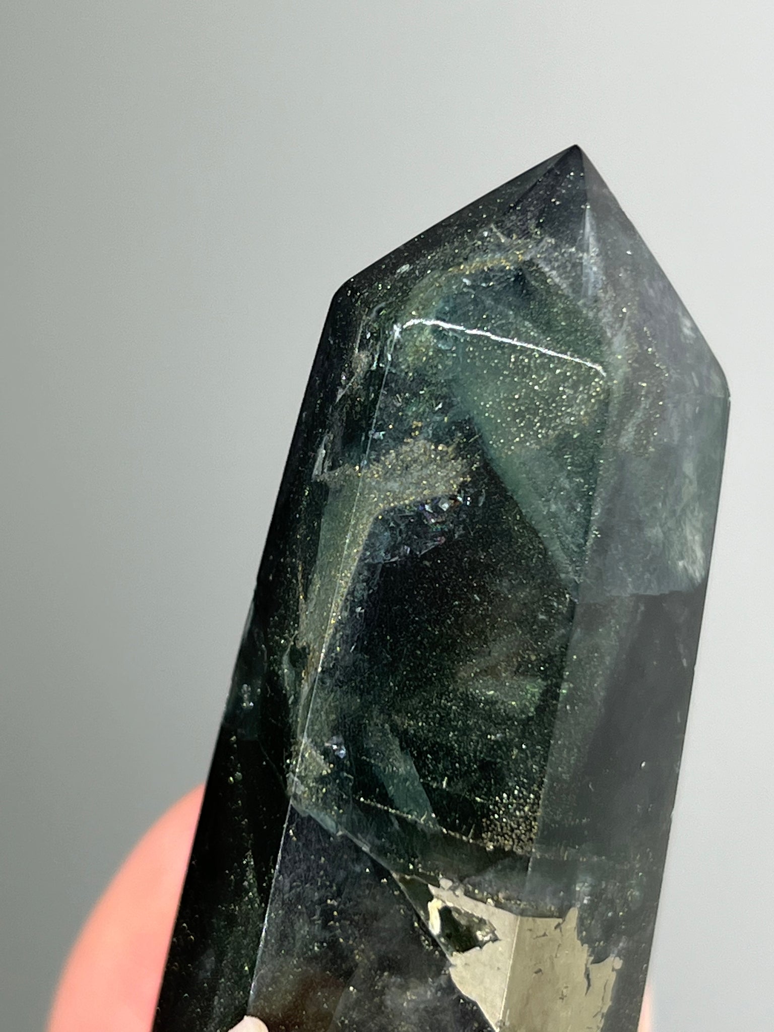 Fluorite w/ Pyrite Tower