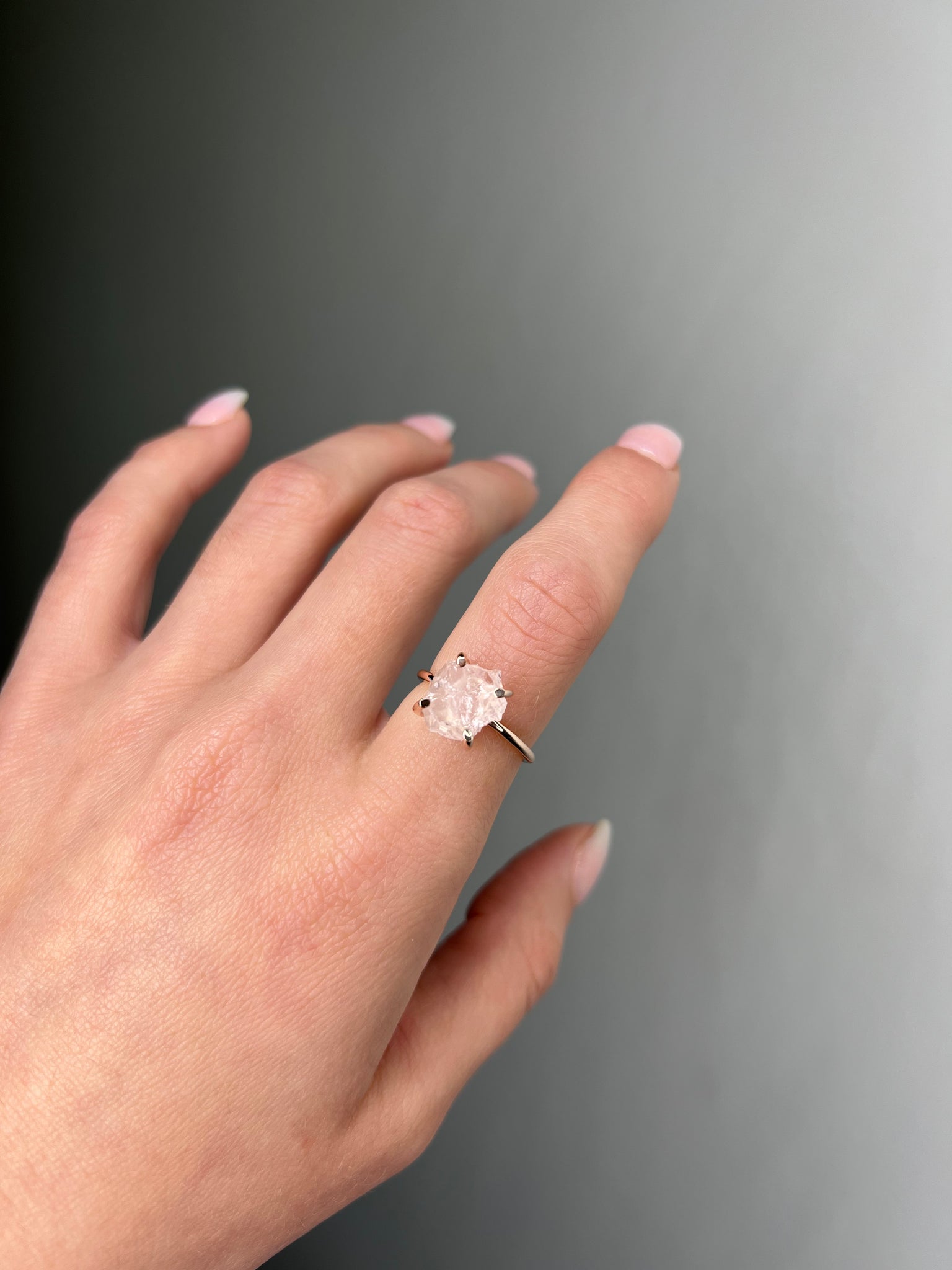 Rose Quartz Rose Gold Vermeil Ring