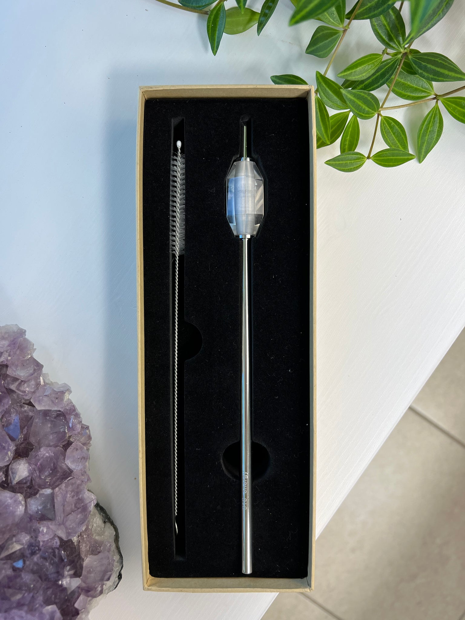 Clear Quartz Elixir Straw